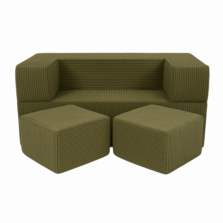 Estetiška Vaikiška Sofa Kubas Khaki