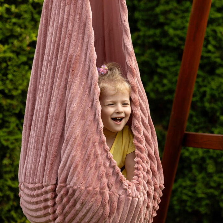 Vaikiškos Vidaus Sūpynės Kokonas Rausvos