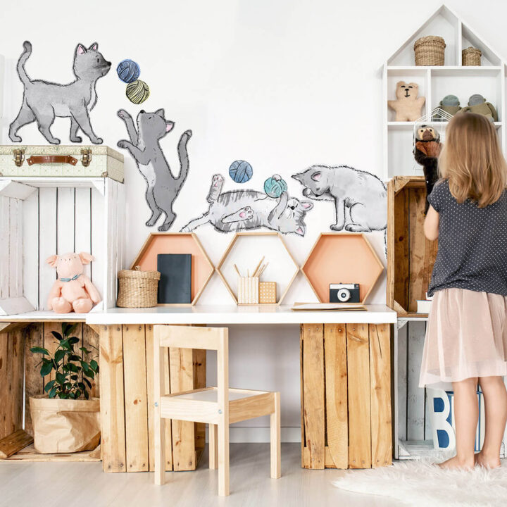 Vaikiškas sienų lipdukas Katinukai