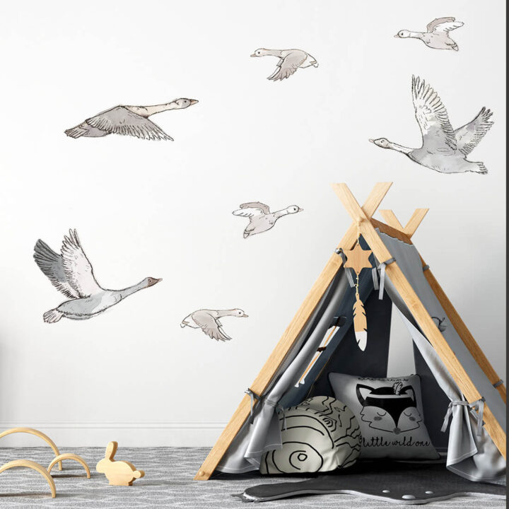 Vaikiškas sienų lipdukas Žąsų pulkelis