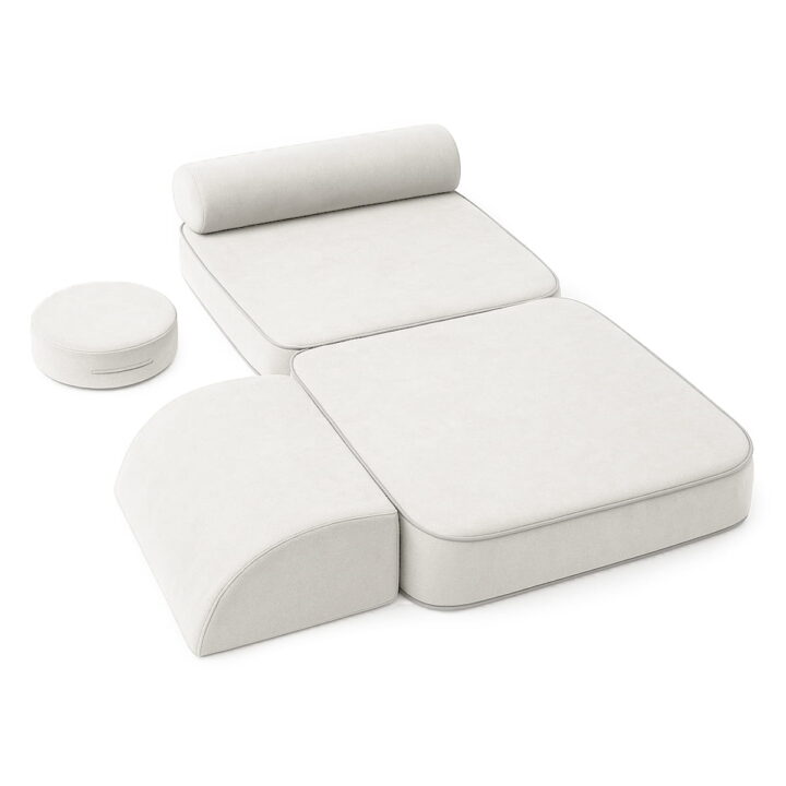 Dvispalvė Modulinė Vaikiška Sofa balta melyna