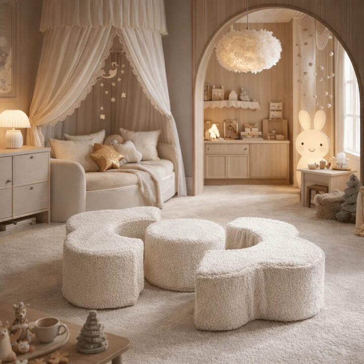 Minkštas 3 dalių žaidimų rinkinys GĖLĖ Kreminis