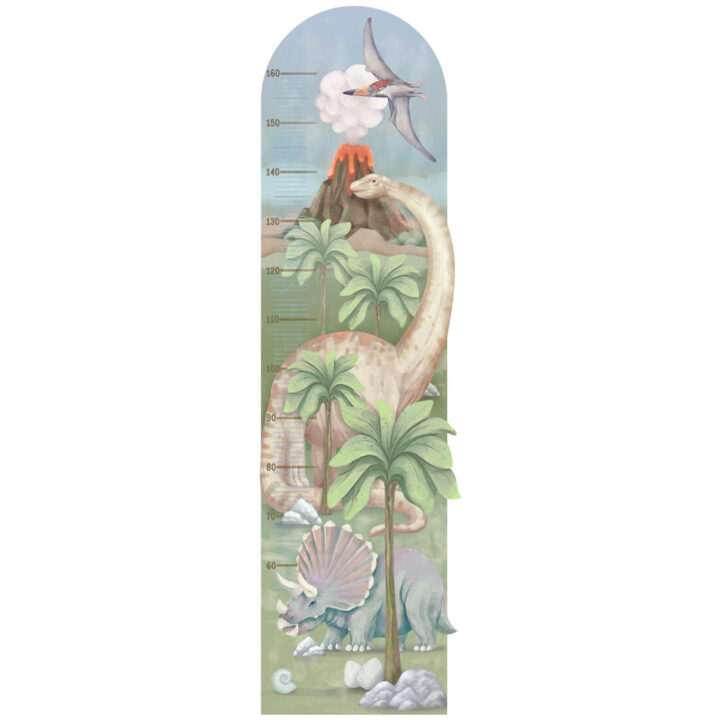 Vaikiškas sienų lipdukas Dinozaurų Pasaulis Ūgio matuoklis