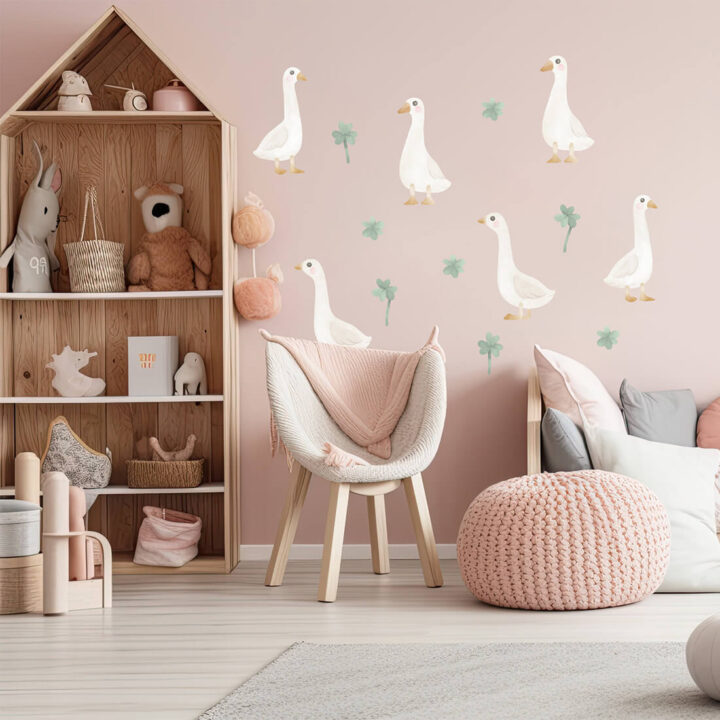 Vaikiškas sienų lipdukas Boho Žąsiukai