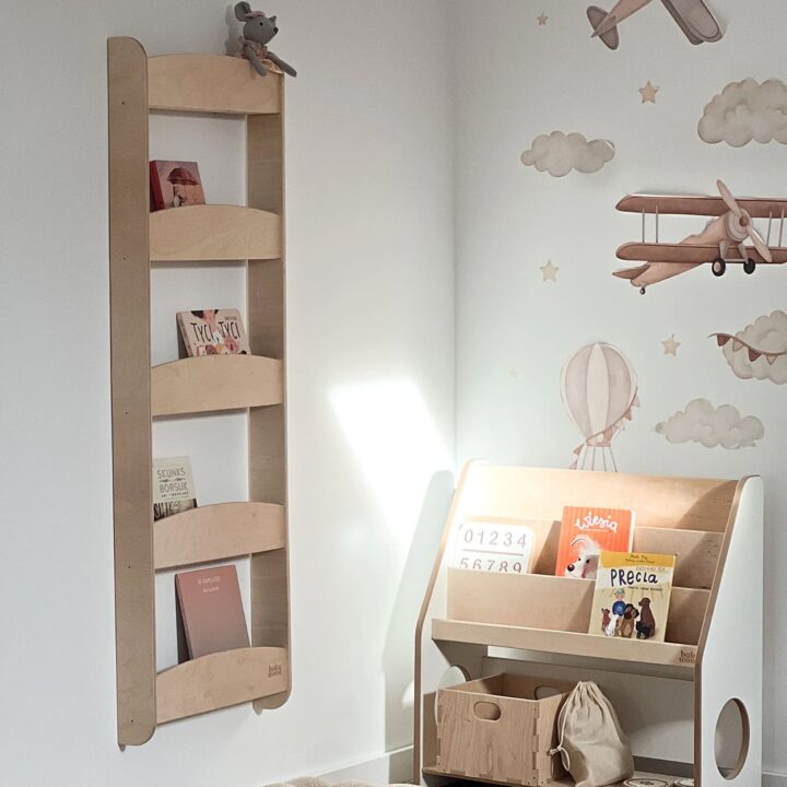 Sieninė lentyna SLIM L Natūralios medienos