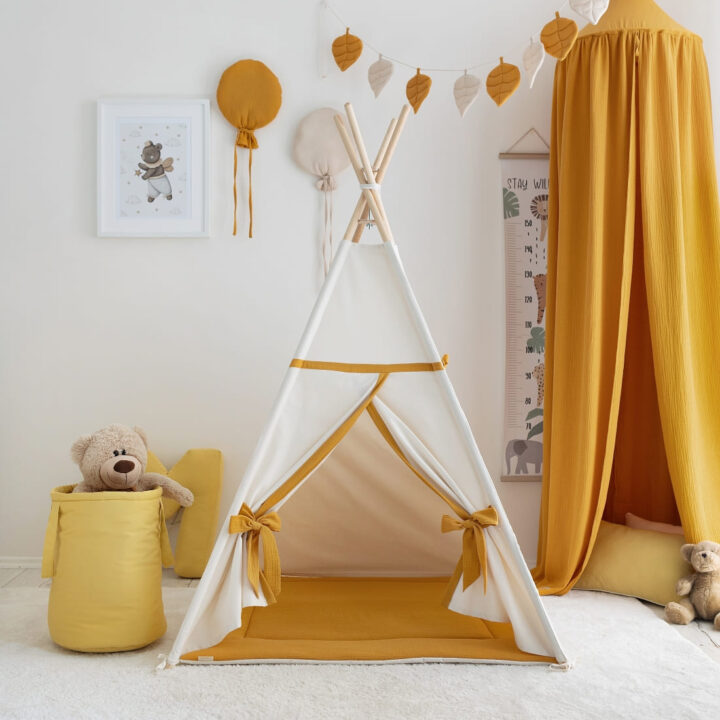 Vaikiška Palapinė - Tipis Garstyčių Spalvos