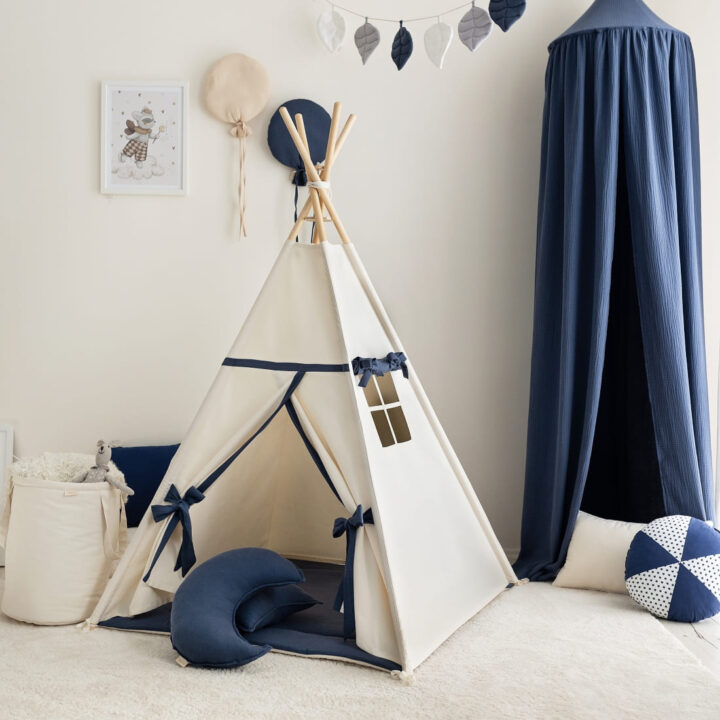 Vaikiška Palapinė - Tipis Tamsiai Mėlynos Spalvos