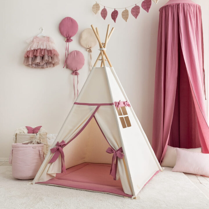 Vaikiška Palapinė - Tipis Braškių Spalvos