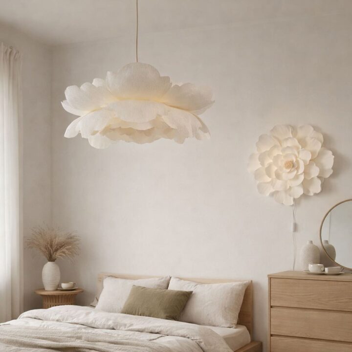 Rankų Darbo Pakabinamas Šviestuvas BALTAS BIJŪNAS