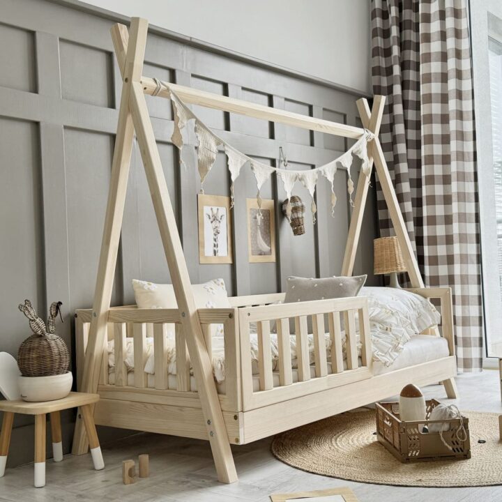 Vaikiška Lova Namelis TIPIS su tvorele