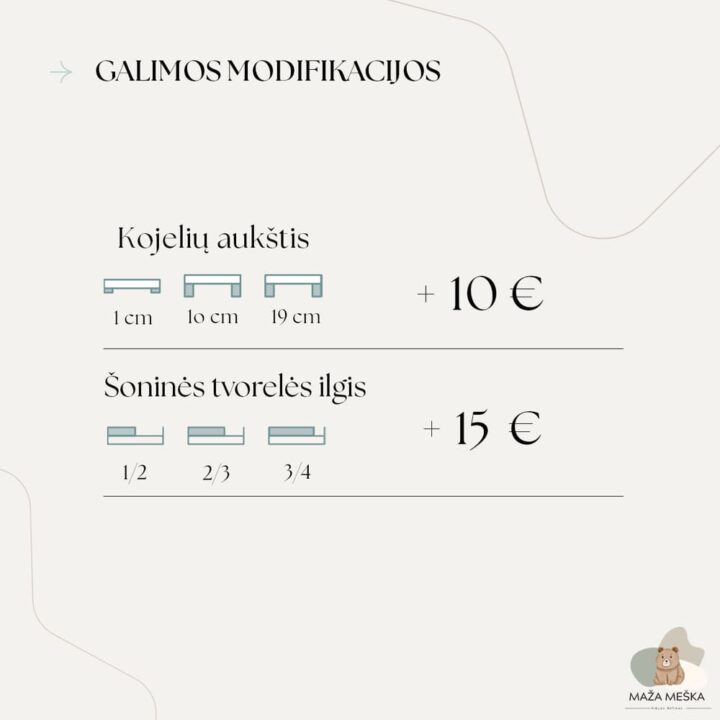 Vaikiška Lova Namelis UGNĖ modifikacijos