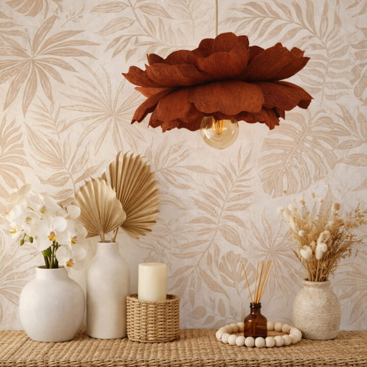 Rankų Darbo Pakabinamas Šviestuvas RAUDONAS BIJŪNAS