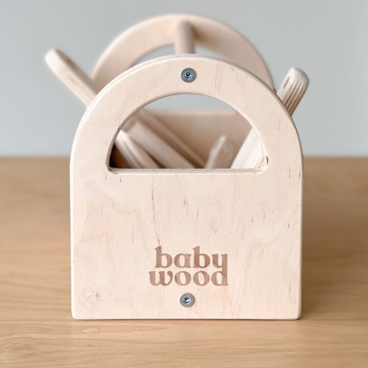 Žaislinė Medinių Virtuvės Įrankių Dėžė