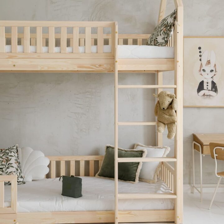 Vaikiška Dviaukštė Lova Namelis