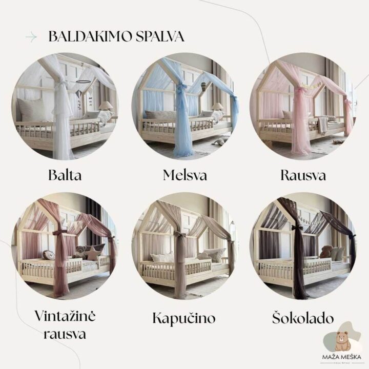 Šoninis Tiulio Baldakimas Lovai Nameliui