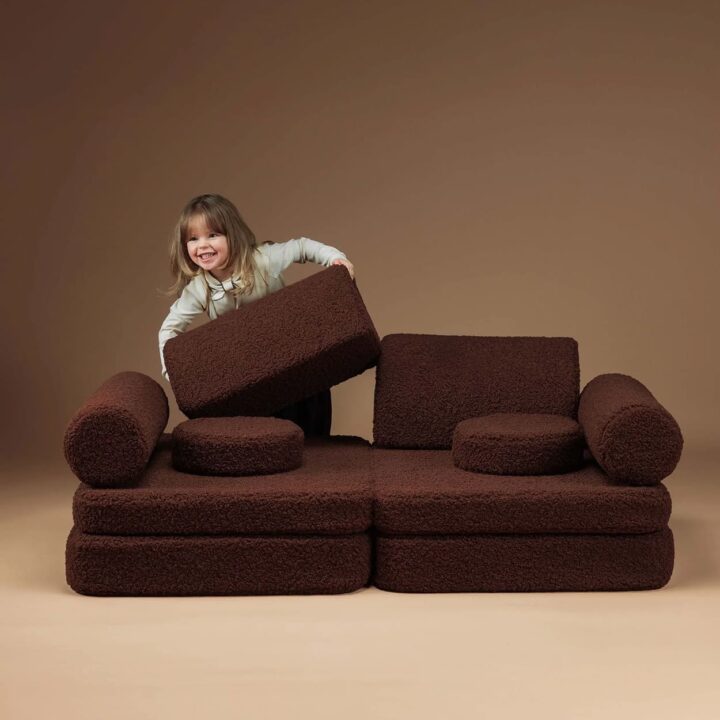 Tamsiai Rudaa Vaikiška Sofa