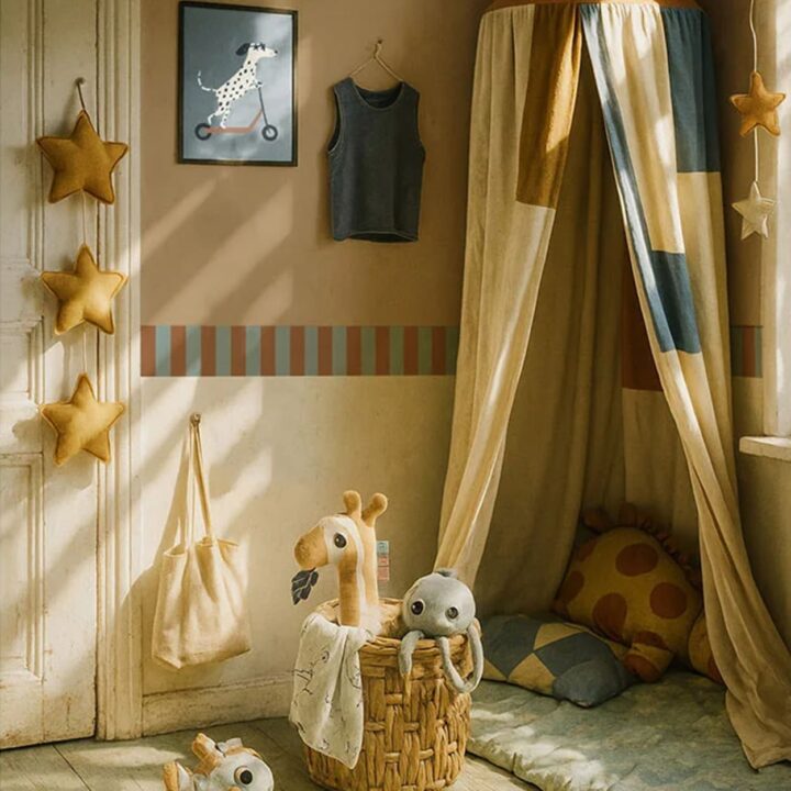Tapetų bordiūras NOSTALGIJA Mėlyna ir Ruda