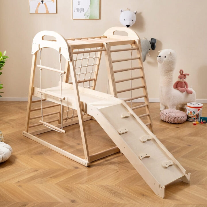 8-in-1 Montessori Medinė Žaidimų Aikštelė
