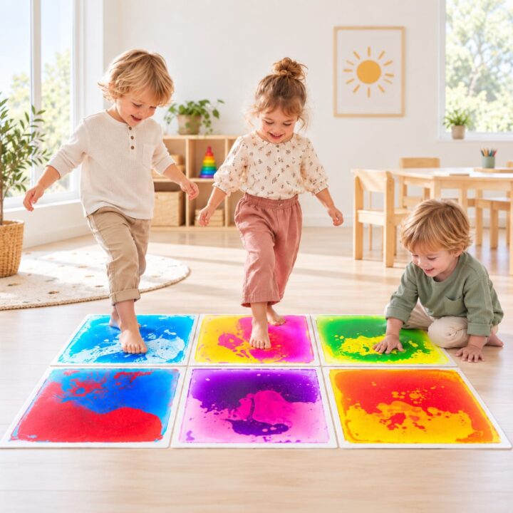 6 Sensoriniai Kilimėliai Vaikams 30x30