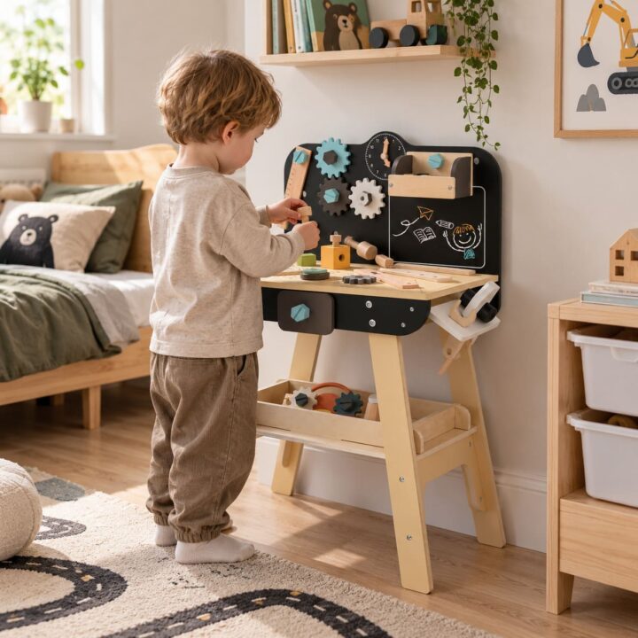 Montessori dirbtuvių stalas vaikams